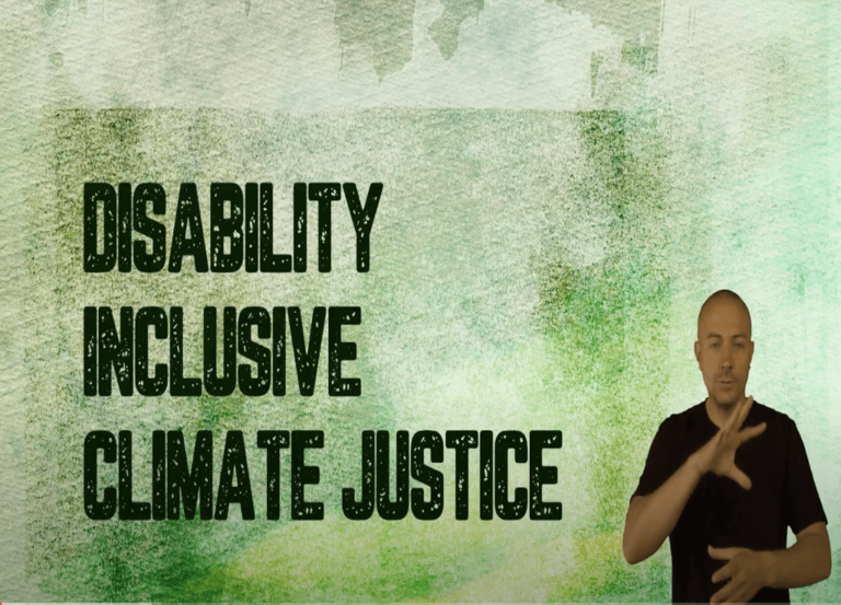 Text saying Disability Inclusive Climate justice.