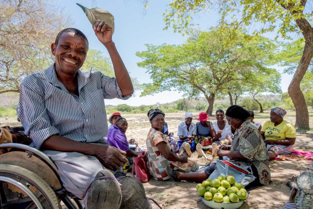 Muchineripi Shondo, 52, at an ISAL (Internal Savings and Lending) meeting and training in Chivi, Zimbabwe