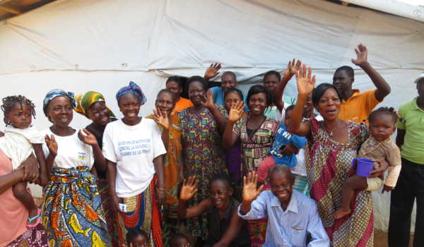 Meeting with residents and local partner staff in a camp for Internally Displaced Persons, Bangui, Central African Republic