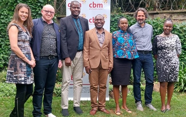 Edwin Osundwa, CBM Global Kenya Country Director and Barlet Jaji. HelpAge Kenya Country Director (centre) with other members of both organisations meet together in Nairobi to discuss Kenya-specific collaboration